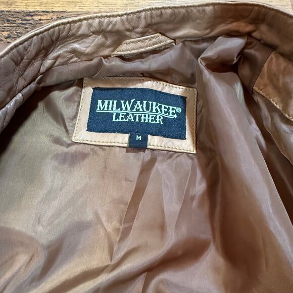 Milwaukee Leather Tan Biker Jacket - Women's Medium - Picture 4 of 6
